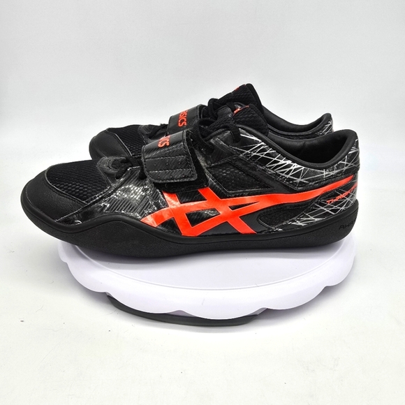ASICS Shoes Men's 9M Throw Pro Black Flash G605Y Black Coral Discus Hammer - Picture 1 of 10